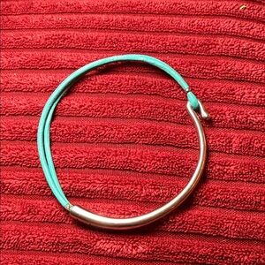 Be Brave Silver and Teal Bracelet